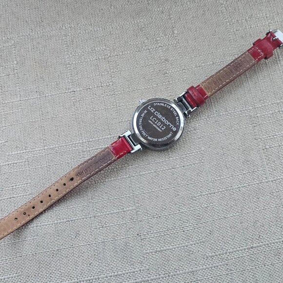 Liz Claiborne Women Wristwatch Analog Quartz Red patent Leather Strap Watch - Picture 8 of 10